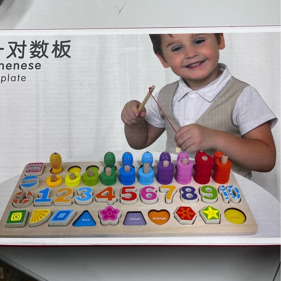 New Montessori 4-in-1 Wood Logorithmic Sorting Puzzle - Picture 6 of 9